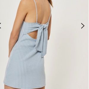 Topshop Light Blue Gingham Mini Dress